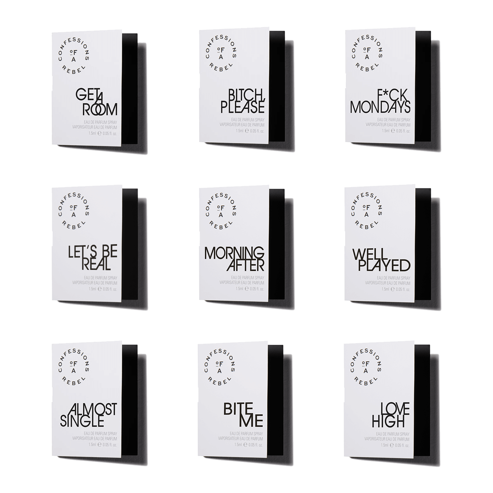 Fragrance Flight, mini perfume sets Confessions of a Rebel